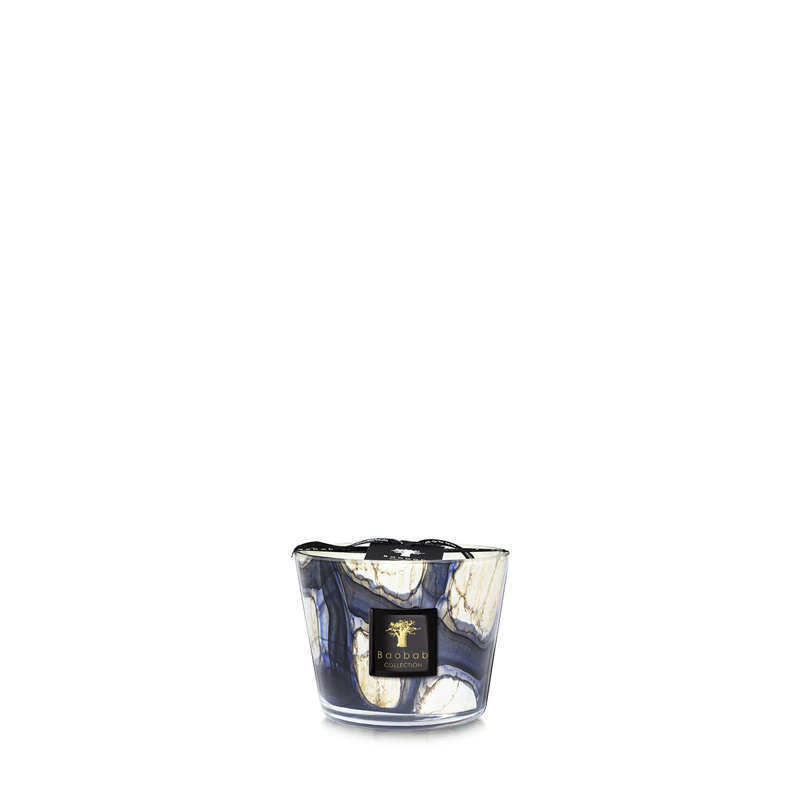 Stones Lazuli Candle, 3.9" H x 5.07" W x 5.07" D
