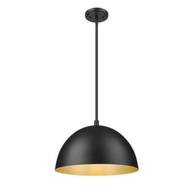 Vega 16 inch Matte Black 1 Light Pendant