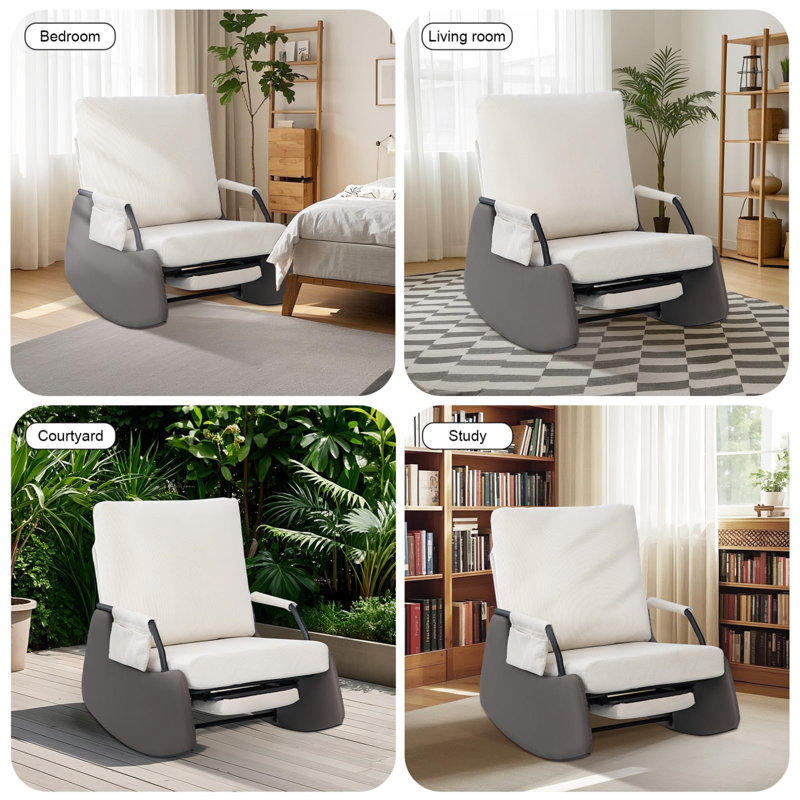Outdoor Lounge Chair, White, White