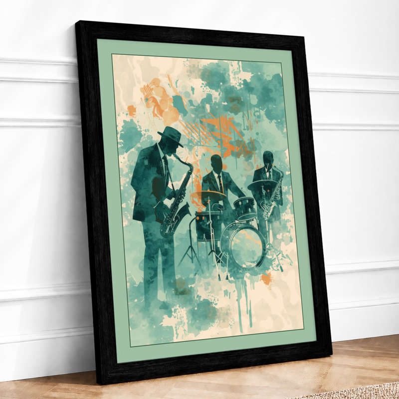 Jam Session Modern - Framed Print, A4 - 29.7 x 21.0 cm, Black