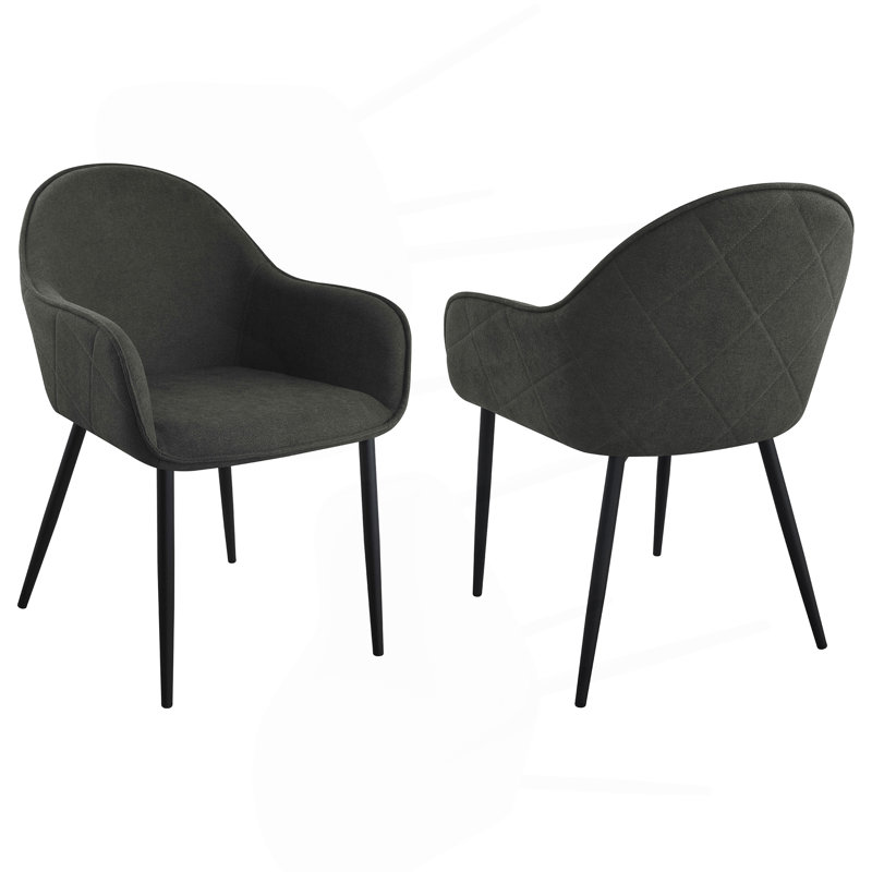 Chaise de salle à manger rembourrée Gresham, Gris anthracite