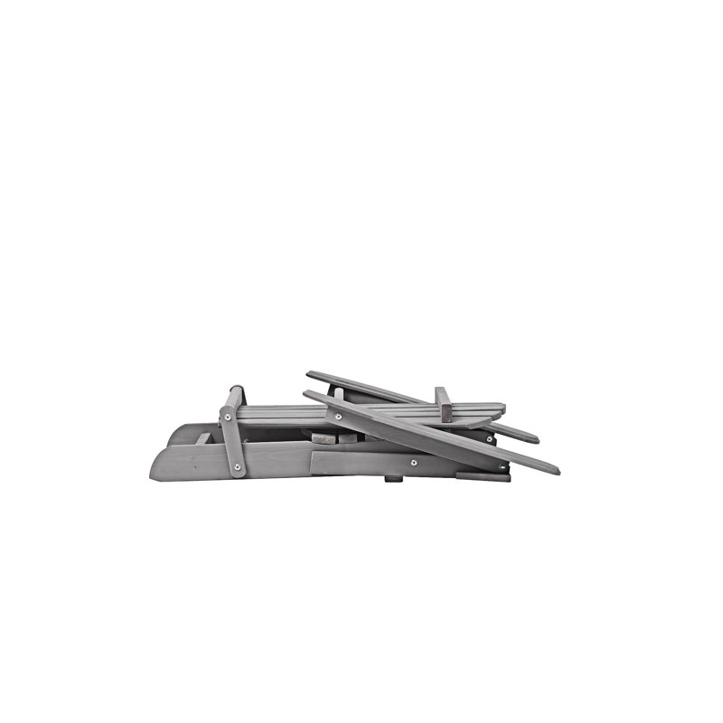Wooden Outdoor Folding Adirondack Chair Set Of 2, Gray
