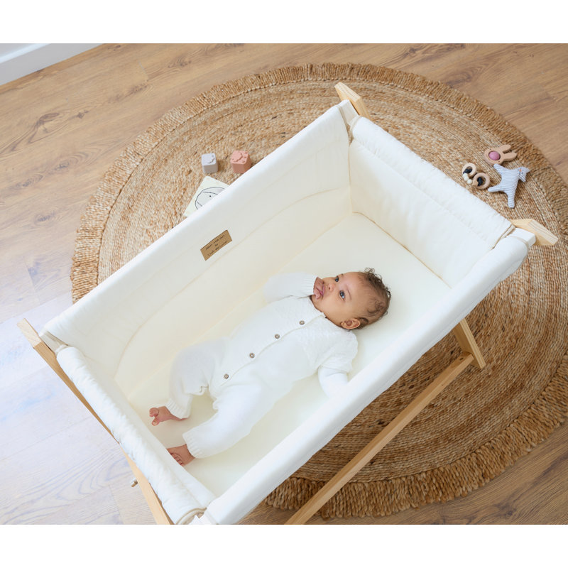 Foldable Solid Wood , Mattress Pad Included, Cream