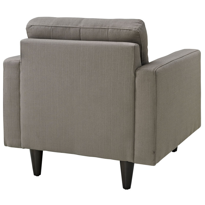 Modway Empress' Mid Century Tufted Arm Chairs, Granite