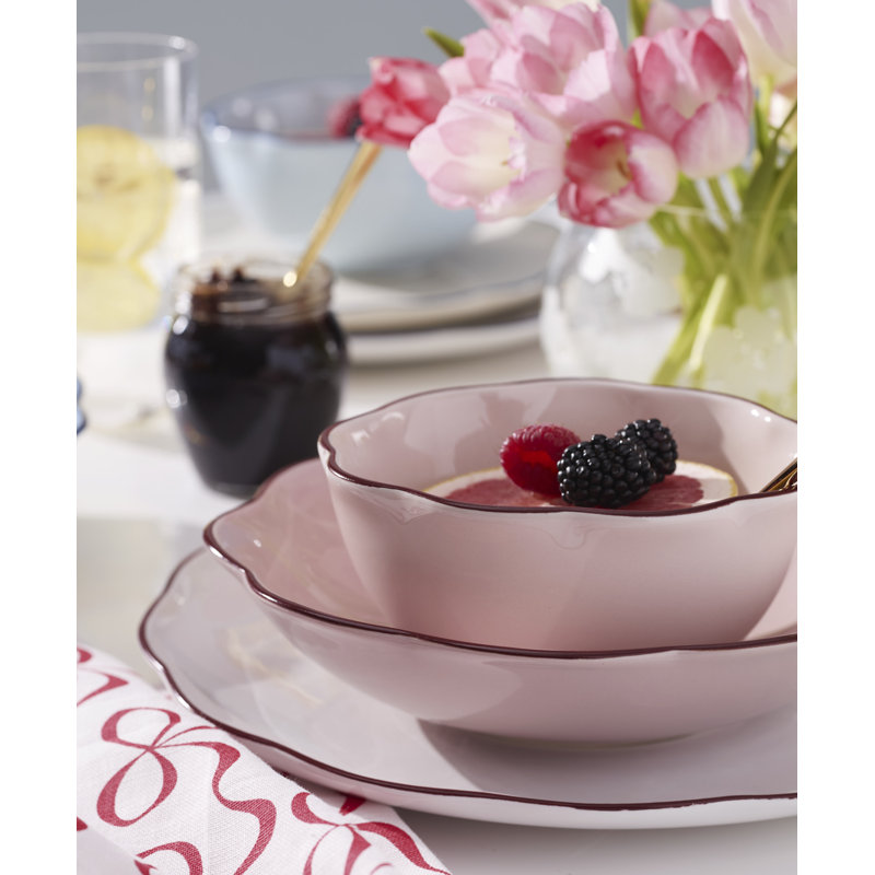 Garden Party 16-Piece Dinnerware Set, Pink