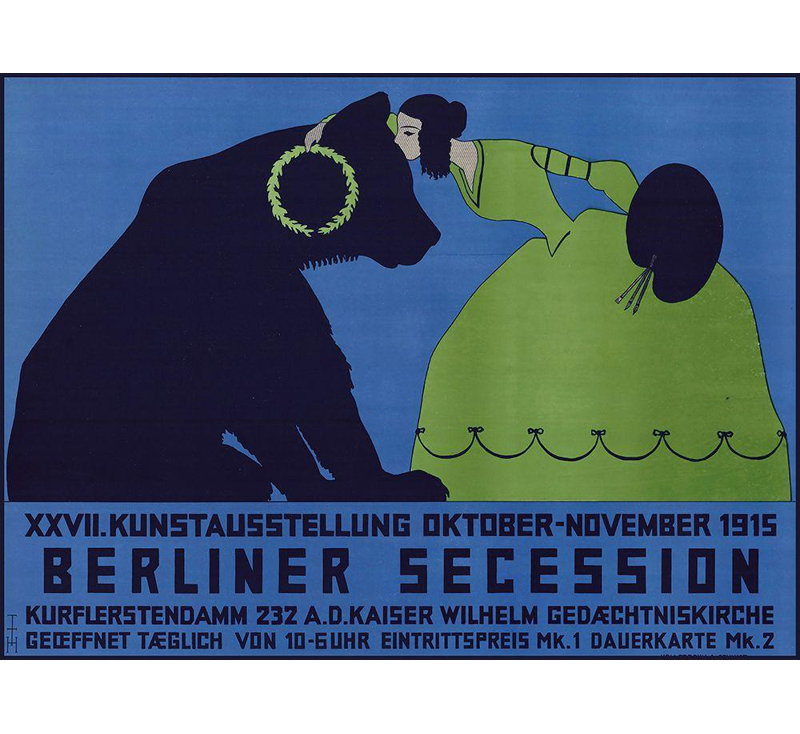 Art sur toile tendue à la main, collection Art Direct, titrée: Berliner Secession, H 36 po x l 48 po