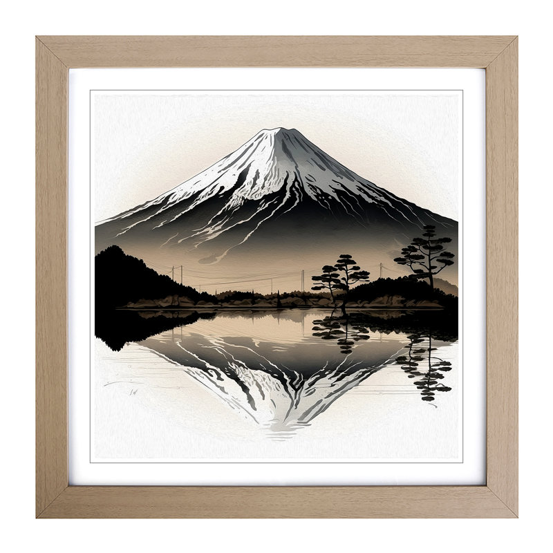 Mount Fuji Drawing - Framed Print, Oak