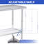 Table de travail de laboratoire en acier inoxydable certifiée NSF - Établi robuste avec tablette réglable, crochets et pare-éclaboussures - Station de préparation industrielle, 36 po x 24 po