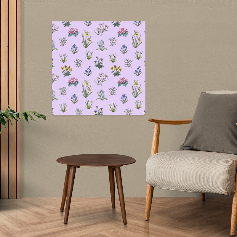 Reproduction d'art murale rétro printemps et fleurs délicates jonc rétro jonquille lavande, 24" H x 24" W