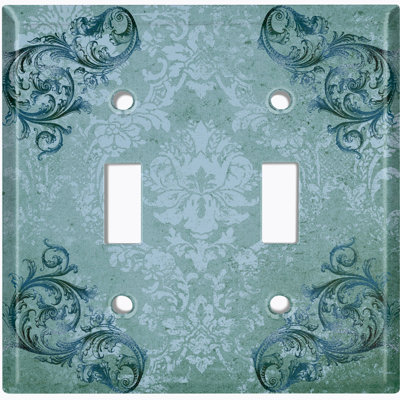 Patterned 2 - Gang Toggle Light Switch Standard Wall Plate