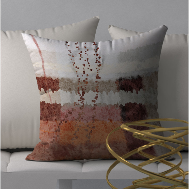 Abstract Throw Pillow, 18" H x 18" W