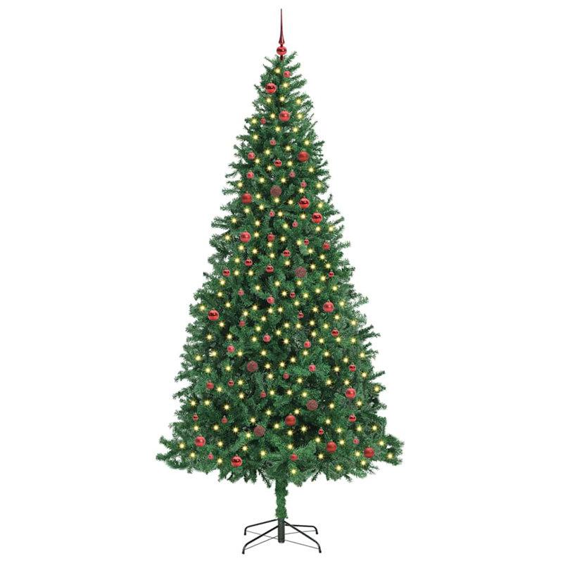 Artificial Christmas Tree with 300 LEDs with Stand 300 cm, Red