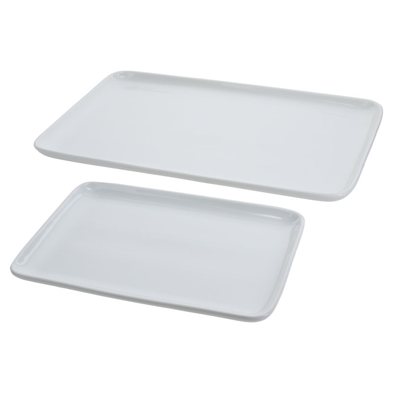 2-Piece, Vail Rectangular Platter Set, Rectangular Platter, 10.375", Rectangular Platter, 16", White