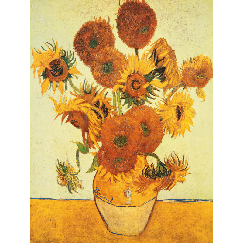 «I Girasoli» par Vincent Van Gogh - reproduction d'art sur toile tendue, H 24 po x l 18 po x P 1,25 po