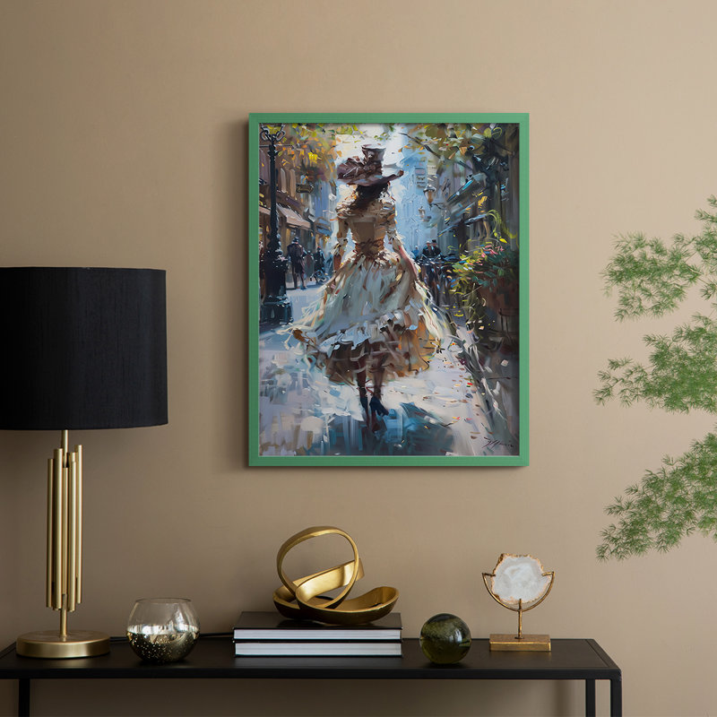 «WOMEN Series DCCLVI», reproduction encadrée - bois massif, H 30 po x l 24 po, Vert