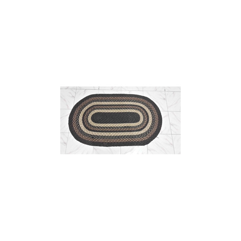 Tapis noir Torbett Billiter, Ovale 1 pi 8 po x 2 pi 6 po
