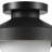 1-Light Matte Black Flush Mount Ceiling Light with Frosted Glass Shade and Bronze Trim