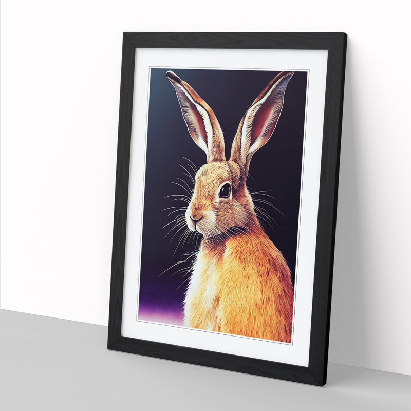 Lilleeana Hare Painting Painted - Picture Frame Print, Black, 64cm H x 46cm W x 2cm D