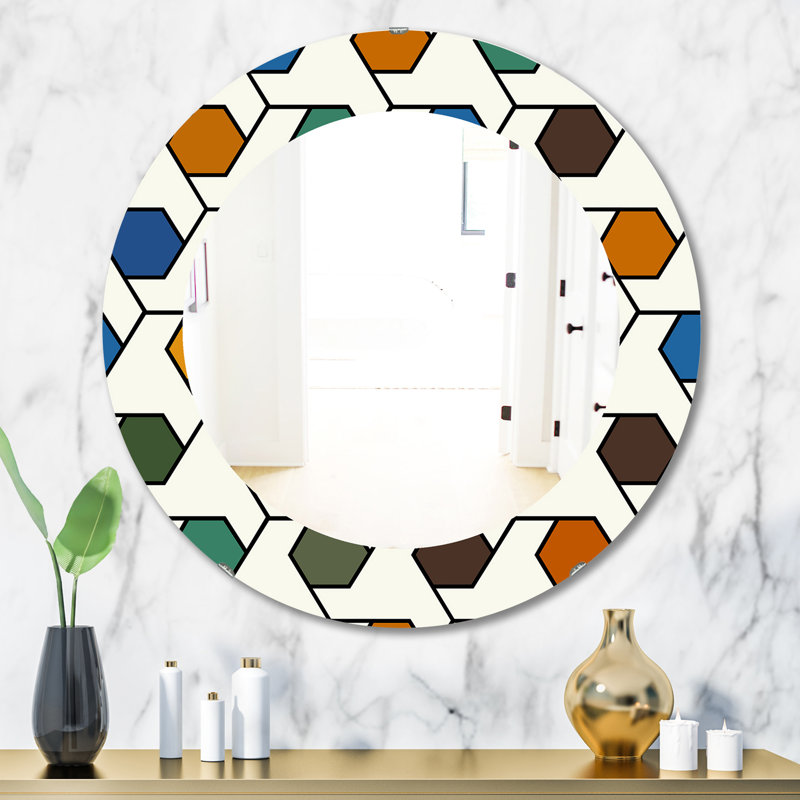 Miroir mural Honeycomb 7, H 23,6 po x l 23,6 po