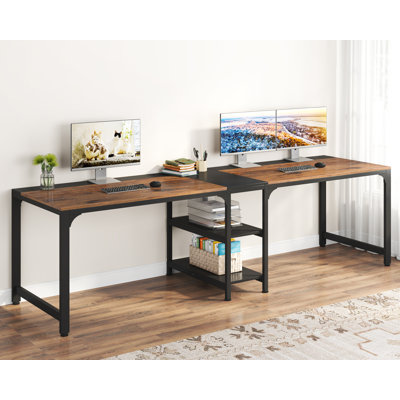 Zina 90.55'' W Rectangle Double Computer Desk