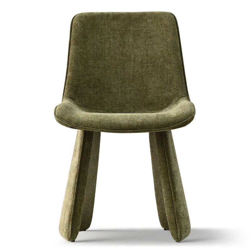 Chaises de salle à manger en tissu texturé Hennigan , Vert