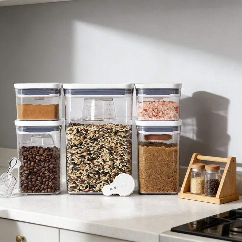 Contenant pour aliments minces et rectangulaires, contenant sans BPA et lavable au lave-vaisselle
