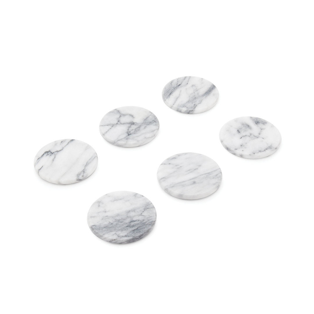 Fox Run Brands Natural Marble Stone Coaster (Set of 6) Fox Run Brands Color: White