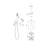 2-Function High-Pressure Rainfall Shower System, Tub Faucet Set