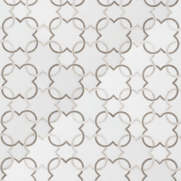 Carrara White Rosetta 12 in. x 12 in. Polished Marble Mosaic Floor and Wall Tile