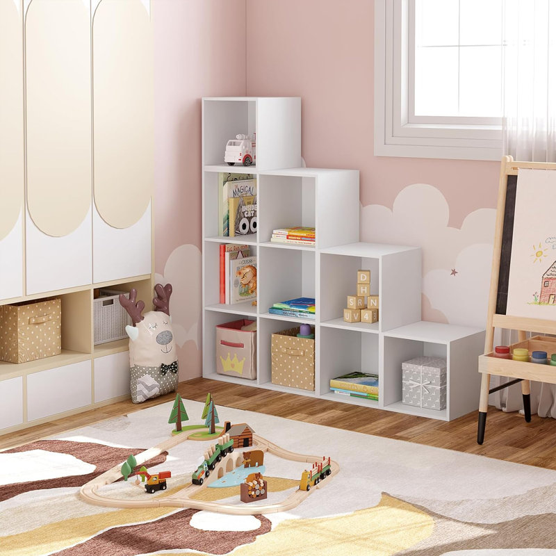 Norford 120cm H x 120cm W Step Bookcase, White