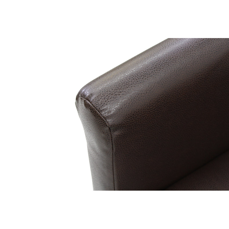 Fauteuil demi-tonneau l 30,5 po Liam, Similicuir brun