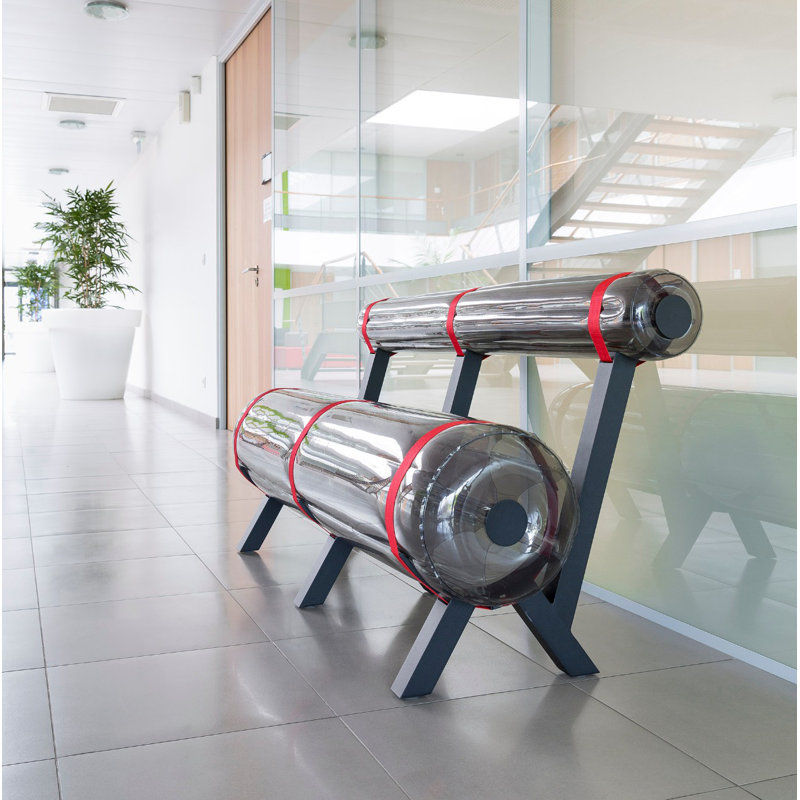 L150 Aluminium And Crystal Black PVC Bench, Black
