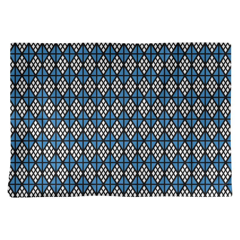Napperon en coton 18 po Classic Diamonds, Bleu