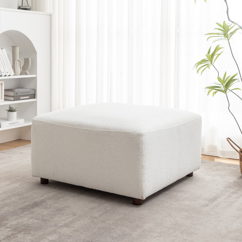 Repose-pieds modulaire Duvall - Tissu performance, Polyester crème