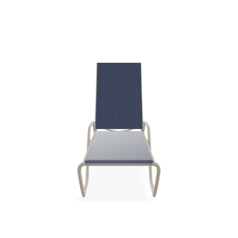 Outdoor Rust-Resistant Metal Chaise Lounge, Textured Desert, Coastline