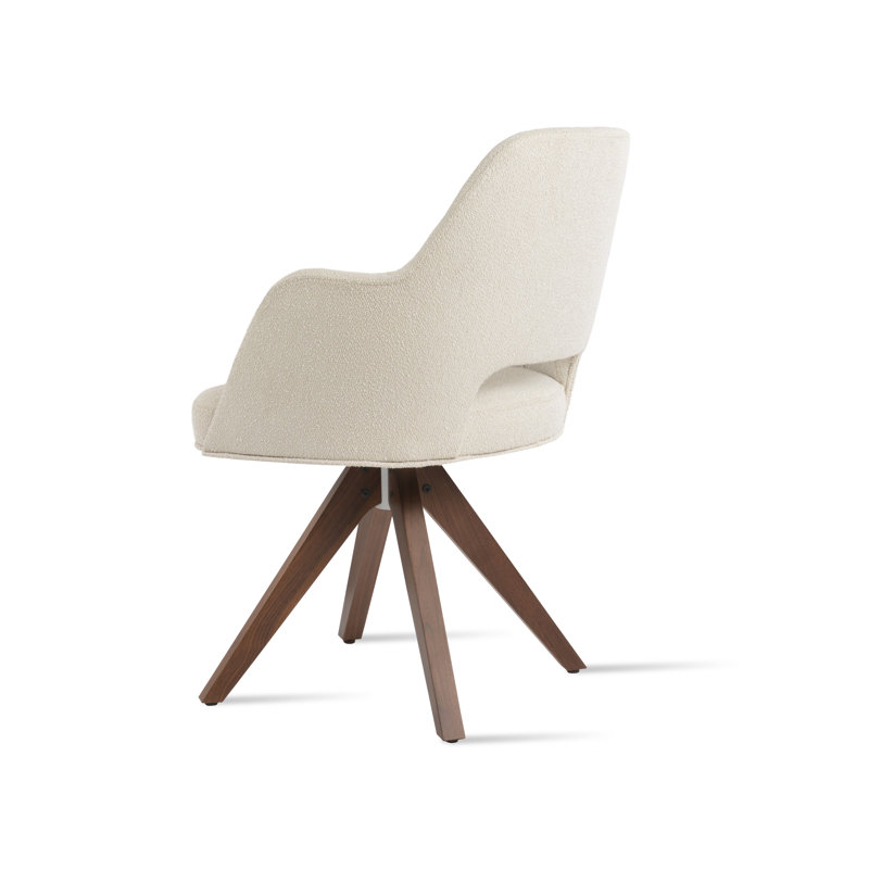 Fauteuil pivotant Marash, Noyer