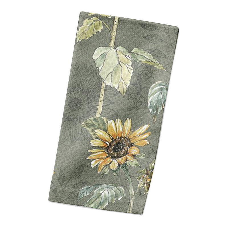 Almehdi Cotton Floral Square Napkin, Green