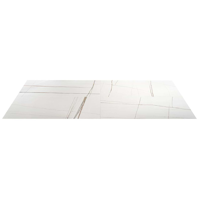 Minera 24X48 Marble Look Polished Porcelain Tile, Blanco White