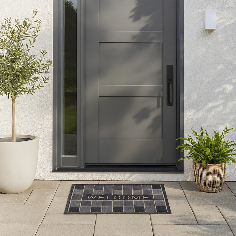 Welcome Rubber Door Mat 30x17 Inches