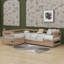 Lit plateforme simple en forme de L avec trois tiroirs de rangement-114335887