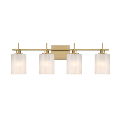 Eyanna 4-Light Bathroom Vanity Light in Natural Brass