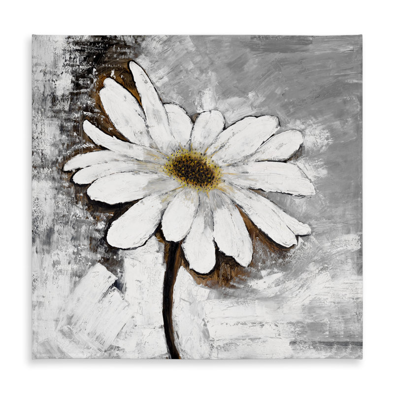 Abstract Daisy White Industrial Tablecloth | Indoor/Outdoor Decor