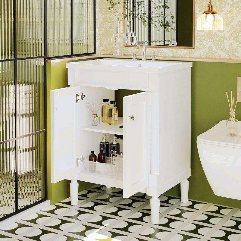 Talanta 24'' Single Bathroom Vanity with Top, White