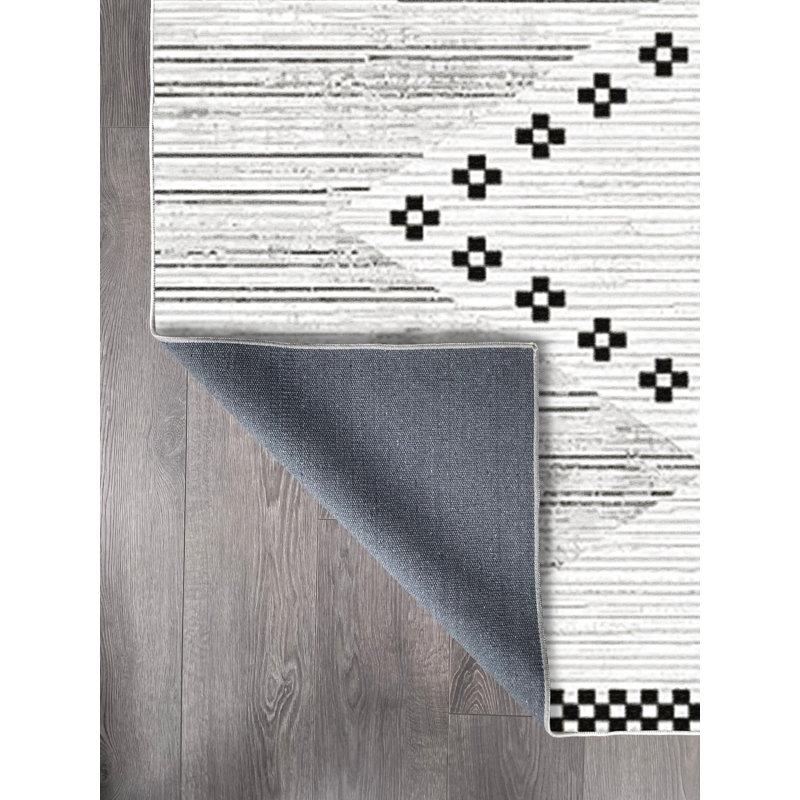 Tapis en coton Saige, Rectangle 2 pi 7 po x 3 pi 3 po