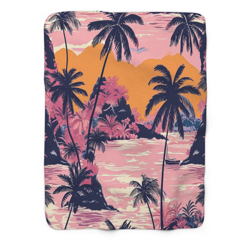 Jeté en sherpa rose 1 pièce, L 50 po x L 60 po