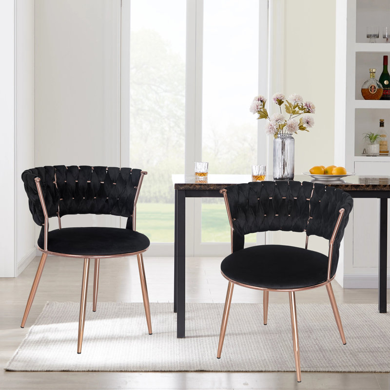 Fauteuil d'appoint en velours, Noir