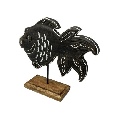 Morton Molly Fish on Stand - Black Henna