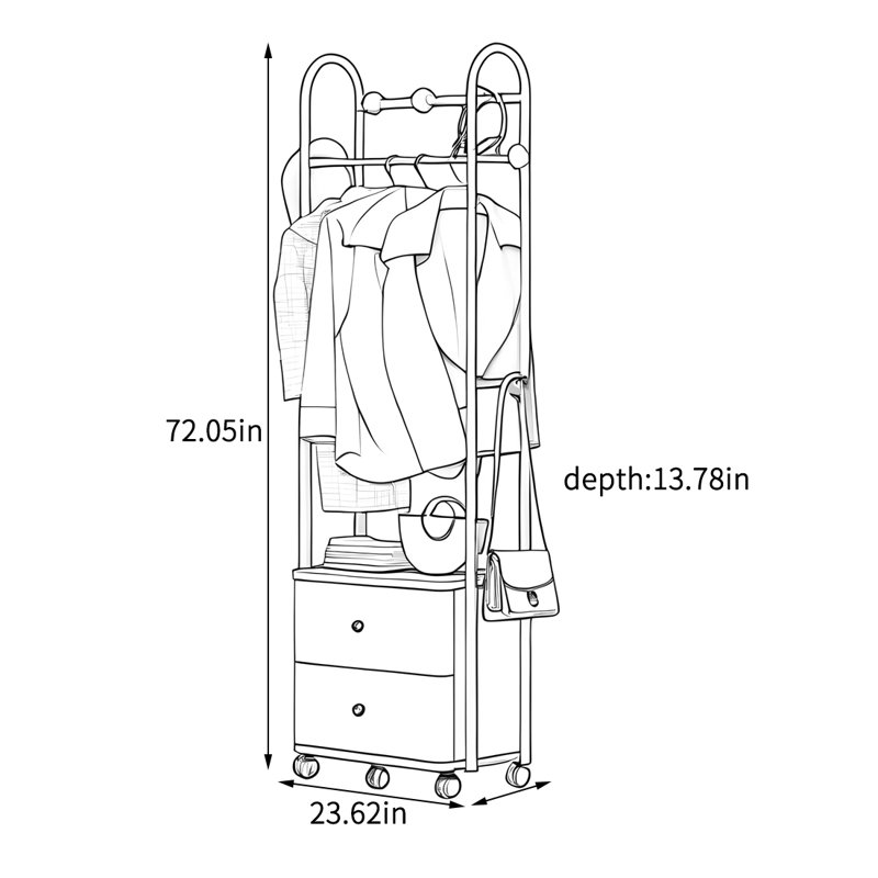 Hook Ash Wood Wardrobe, Black