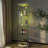 Modern Glass Display Cabinet with LED Lights, Quick-Assembly, Tempered Glass, 1-Door 4-Shelf, White