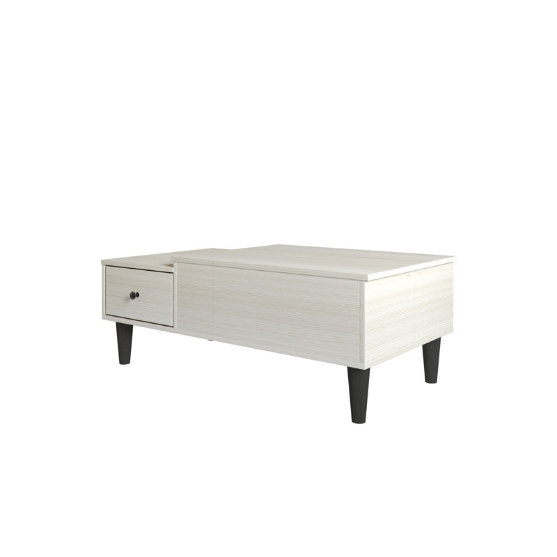 Caribou Lift-Top Coffee Table with Hidden Storage and Drawer, Light Gray